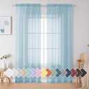 Simplebrand Sky Blue Sheer Curtains 84 Inches Long, Light Filtering Rod Pocket Solid Color Window Sheer Curtain Panels, Elegant Curtains & Drapes for Living Room, Bedroom 2 Panels (42" W x 84" L)