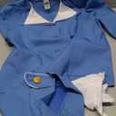 fun shack Flight Attendant Costume Women Blue, Retro Airline Stewardess Outfit with Hat & Gloves
 M