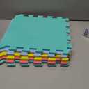 ProSource Foam Puzzle Floor Play Mat for Kids and Babies with Solid Colors, 36 or 16 Interlocking Tiles with Borders, Assorted