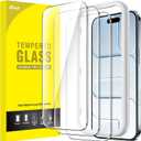 JETech Screen Protector for iPhone Air, Tempered Glass Film with Easy Installation Tool, 9H Hardness, Case-Friendly, 6.5-Inch Display, 3-Pack