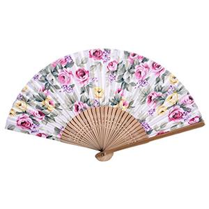 Salutto Hand Fan with Beautiful Fabric Printed (Big Flower)