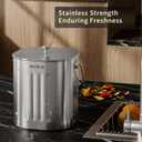 MRBIN Stainless Steel Kitchen Compost Bin Countertop Trash Can with Lid and Charcoal Filter, Metal Small Indoor Rubbish Dustbin for Food Waste Recycle