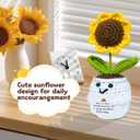 Funny Handmade Sunflower Crochet Doll - with Card This is A Little Reminder - Emotional Support Gifts for Teacher,Coworker,Best Friend, Mom,Dad,Sister - Birthday, for Women,Men