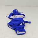 Fanuerg Women's Twist Front High Waisted Bikini Swimsuit Drawstring Tie Side Bottom Two Piece Bathing Suit (Royal Blue) L