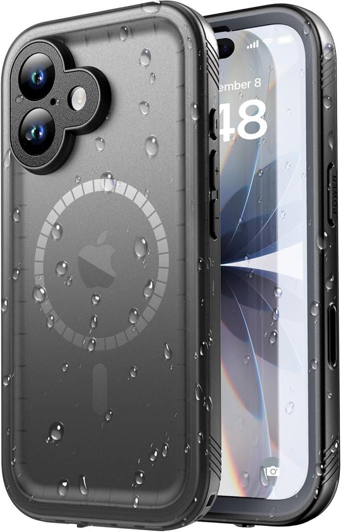 SPORTLINK for iPhone 17 Case - IP68 Waterproof Military Protective Full Body Heavy Duty Shockproof 360 Sealed Dustproof with Camera Screen Protector Phone Cover for iPhone 17 6.3" M/Black