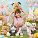 MaoGoLan 13 inch Stuffed Animals Bulk for Mother's Day, 8 Pack Assorted Animals Plush Toy Set with Teddy Bear, Dog, Cat, Panda, Monkey & Easter Bunnies for Girls Party Favors