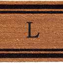 Calloway Mills 152961830L Black Border 18" x 30" Monogram Doormat, (Letter L)