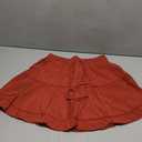 Boho Skirt with Shorts Underneath Mini Ruffle Flowy Swing Skorts Orange L