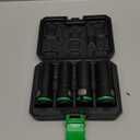 4PCS 1/2" Drive 1/2 Size Thin Wall Lug Nut Socket Set, Half Size Wheel Socket, 17.5mm, 19.5mm, 21.5mm, and 22.5mm, CR-MO, for Damaged, Swollen and Stuck Lug Nuts