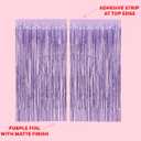 xo, Fetti Party Decorations Matte Purple Fringe Foil Curtain - Set of 2 | Bachelorette Bridal Shower Backdrop, Wedding, Birthday Photo Booth