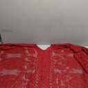 Sexy Elegant Lace Beach Cover Up for Women, Bathing Suit Cover Up, V-Neck Swimsuit Coverup for Poolside, Seaside and Party (Red 2)