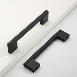 10 Pack 5"(128mm) Matte Black Cabinet Handles Knurled Cabinet Pulls Handles for Cabinets and Drawers Cupboard Hardware (5"Hole Center)