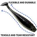 2 x Soft Plastic Baits with Rolled & T-Shaped Tails - Realistic Paddle Tail Swim Baits for Bass Fishing, Saltwater & Freshwater Lures (8Pcs Color Mixing，3.35“，0.19 oz)