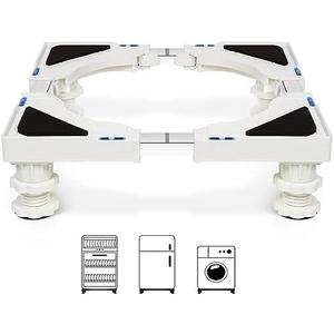 Nefish Mini Fridge Stand Adjustable Refrigerator Stand with 4 Strong Feet Universal Appliance Stand Base Heavy Duty Washer and Dryer Stand Laundry Pedestal Multi-Functional Base (White)