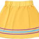 Girls Cheerleader Costume Outfit Halloween Cheer Uniform Dress Up with Accessories (Yellow, XXL)