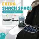Universal Stroller Snack Tray with Cup Holder 2 in 1 - Stroller Tray Attachment for Baby & Toddler - Baby Stroller Accessories - Fit Most Strollers, Dishwasher Safe with Dust Cover & Silicone Arms