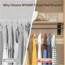 Closet Rod Brackets Heavy Duty Support 400 lbs WYGWP 10 inch Wall Mounted Closet Shelf Brackets with Rod Holder for Home and Closet Decor (4pack Black)