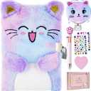 PJDRLLC Cat Diary with Lock, Gift for 6 7 8 Year Old Girl