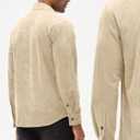 Comdecevis Mens Corduroy Shirts Jacket Button Down Long Sleeve Work Shirts Shackets with Pocket (Beige, M)