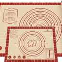 2 Pack Non Stick 26''x16'' Extra Large Thick Silicone Pastry Mat and 11''x16'' Cooking Mats, Double Measures Scale for Non-slip Silicone Baking Sheet,Counter Mat, Dough Rolling, Reusable Bakeware Mats (Red)