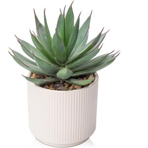 Briful Succulents Plants Artificial for Home Decor, Realistic Potted Fake Agave Plant, Cute Aloe Maguey Faux Plant, Bookshelf Tabletop Decor, Modern Farmhouse Home Bathroom Decorations