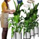 10" Grow Lights for Large Indoor Plants, Full Spectrum Indoor Plant Light for Indoor Growing with Timer,Height Adjustable Auto On/Off 3/9/12H, 9 Brightness,Led Tall Halo Grow Light for House Plants (Black)