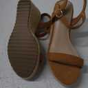 Ankis Platform Wedge Sandals for Women, Black Brown White Nude Espadrille Womens Wedge Sandals Comfortable Open Toe Ankle Strap High Heel Wedges for Women Dressy Summer -3.4Inch, 6