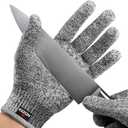NoCry Premium Cut Resistant Gloves Food Grade  Level 5 Protection; Ambidextrous; Machine Washable; Superior Comfort and Dexterity; Lightweight; Complimentary eBook (Medium, Original (Grey))
