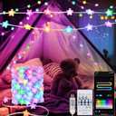 Smart Star String Lights Plug in, 33Ft 16 Million Color Changing Fairy Lights RGB Built in Chip APP & Remote Control DIY Music Sync Twinkle Light for Bedroom 4th of July Decoration