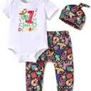 fioukiay Preemie Newborn Baby Girls Clothes Infant Little Kids Romper Bodysuit Pants Headband Clothing Set Summer Outfits (Cinco De Mayo Cactus 01)