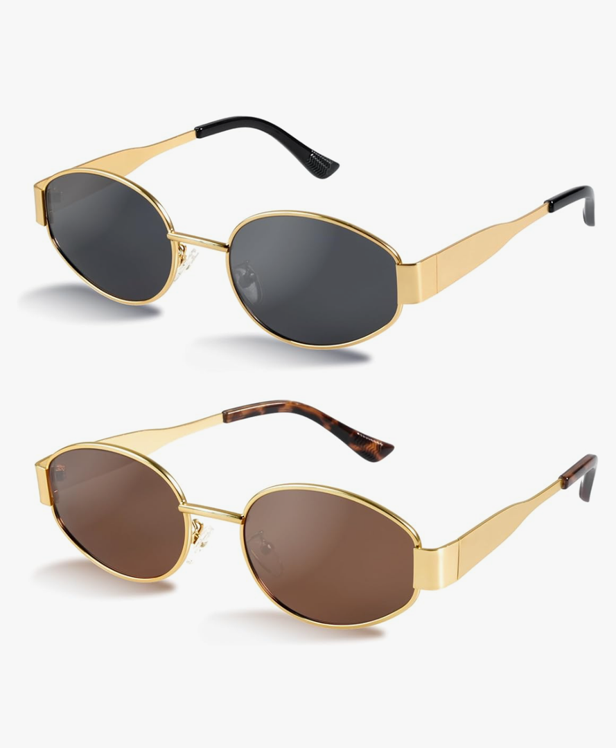 livho 2025 Trendy Oval Sunglasses - Stylish Polarized Shades for Everyday - Retro Metal Frames