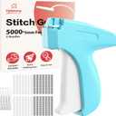 Stitch Gun for Clothes, Portable Handheld Tagging Gun for Clothing, Stitch Quick Clothing Fixer Includes 2500 Black Fasteners & 2500 White Fasteners with 6 Needles, Blue