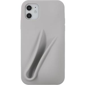 Soft Touch Silicone Lip Gloss Phone Case for iPhone 11, Minimalist Matte Design, Shockproof & Anti-Fingerprint Cover (Gray)