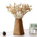 Natural Seaweed Weave Basket Pastoral Rattan Vase Bamboo Weaving Room Flower Arranger Gypsophila Dried Flower Vase Decoration (B)