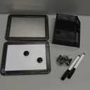 Magnetic Locker Accessories Set, Back to School Essentials (with Magnetic Whiteboard, Locker Mirror, Pen Holder, Marker, Round Magnet) School Locker Black Decor, Work Locker Organizers