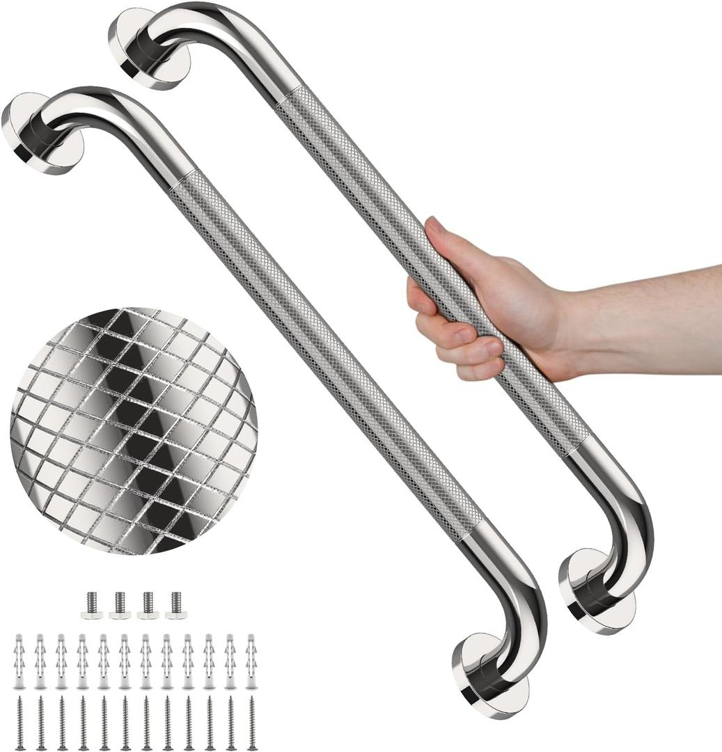 Anti Slip Shower Grab Bar 32 Inch,Chrome Stainless Steel Bath Grab Bar