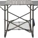 Cuisinart Take Along Grill Stand, Lightweight Portable Folding Table with Side Tables, Cup Holders, Tool Hooks and Storage Shelf, Collapsible Table, No Assembly Required for BBQs and Camping