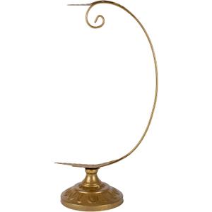 DEMDACO Leaf Pattern Gold Tone 12 x 7 Iron Metal Christmas Ornament Display Stand
