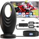 2025 TV Antenna for Smart TV and Old TV, 2200+ Miles Range HD Digital TV Antenna Indoor with 360 Signal Strongest Booster, Supports Local Channels 1080P 4K Reception for Home, RV, Camping (35ft)