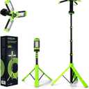 Rechargeable LED Camping Light with Tripod Stand, 2700 Lumen Portable Work Light, IP65 Waterproof Magnetic Base Light for Outdoor Camping, Garage, Repair,Black (Green)