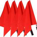 GANAZONO 4pcs Referee Flag Volleyball Line Judge Flags Stainless Steel Sponge Handle Track and Field Sports Training Volleyball Referee Equipment 45x36cm (Red)