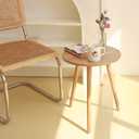 AWASEN Side Table Round, Small Accent Table Nightstand Modern End Table for Living Room Bedroom Office Small Spaces, 15.7''D x 19.69''H(Natural Walnut), 16 in x 16 in x 19.5 in