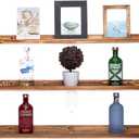 AZSKY Picture Ledge Shelf Floating Shelves for Photo Frames Kids Book Shelves Wall Mounted Burnt Display Shelf Wooden Frame Ledge 48 Inches Set of 3 Bathroom Organizer Shelves