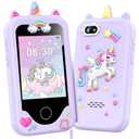 Kids Smart Phone for Girls, Christmas Birthday Gifts for Girls Age 3-10 Kids Toys Cell Phone, 2.8" Touchscreen Toddler Learning Play Toy Phone with Dual Camera, Game, Music Player, 8GB Card Purple