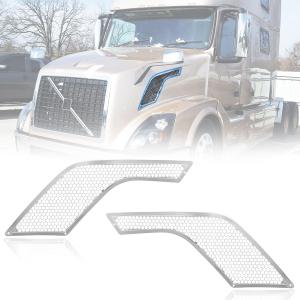 Replacement Side Hood Air Intake Grill Grille for 1997-2017 Volvo VNL Semi Trucks,Chrome, Including Driver Left Side LHD Passenger Right Side RHD