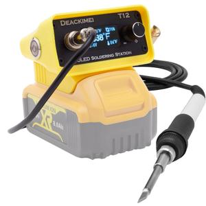 Cordless Soldering Iron Station for Dewalt 20V Max Battery, Temperature Adjustable, Auto Sleep & Low Voltage Protection, C/F Conversion, OLED Digital Display, Lead-Free Solder (Tool Only)