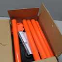 RoadHero 3 Pack Traffic Delineator Post with Weighted Rubber Base, Portable Orange Safety Barrier Posts Cones with 5 FT Plastic Chain and Reflective Collars for Parking Lots,Construction Events