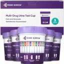 [5 pack] Prime Screen 14 Panel Urine Drug Test Cup - Instant Testing Marijuana (THC),OPI,AMP, BAR, BUP, BZO, COC, mAMP, MDMA, MTD, OXY, PCP, PPX, TCA