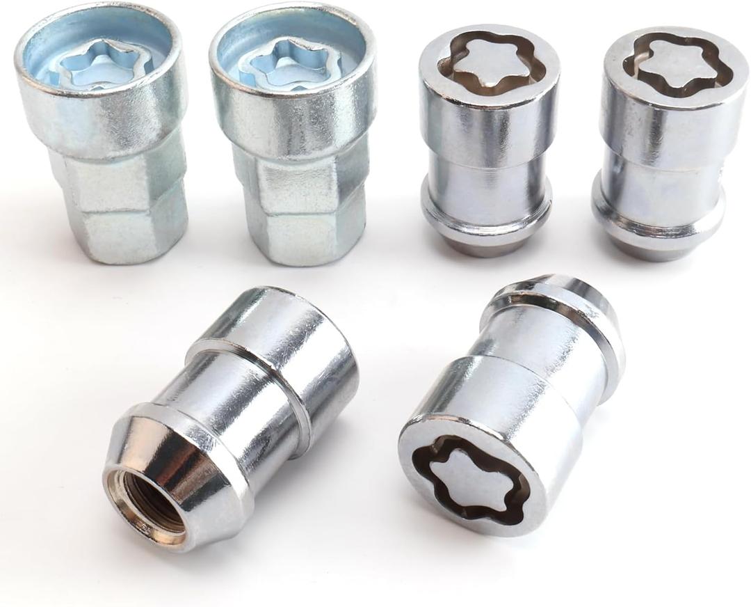 M14 x 1.5mm Wheel Locks, Fit for Ram 1500, Ram 2500, Ram 3500, F-150, F-250, F-350, Expedition, Wheel Locks Lug Nuts, 4 Locking Lug Nuts, 2 Pcs Wheel Lock Key