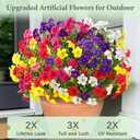 Artificial Flowers for Outdoors, 12 Bundles Mixed Color Artificial Petunias Fake Flowers for Outside, UV Resistant Realistic Silk Flowers for Decorations, Outdoor Faux Flowers Plants for Garden Porch